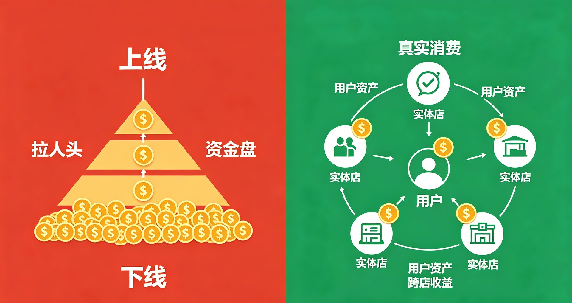 惠省巴资金流转链路演示,平台不触碰营业流水,微信支付宝官方通道自动清分,无资金归集无资金沉淀,规避二清与资金盘风险,门店货款实时到账。