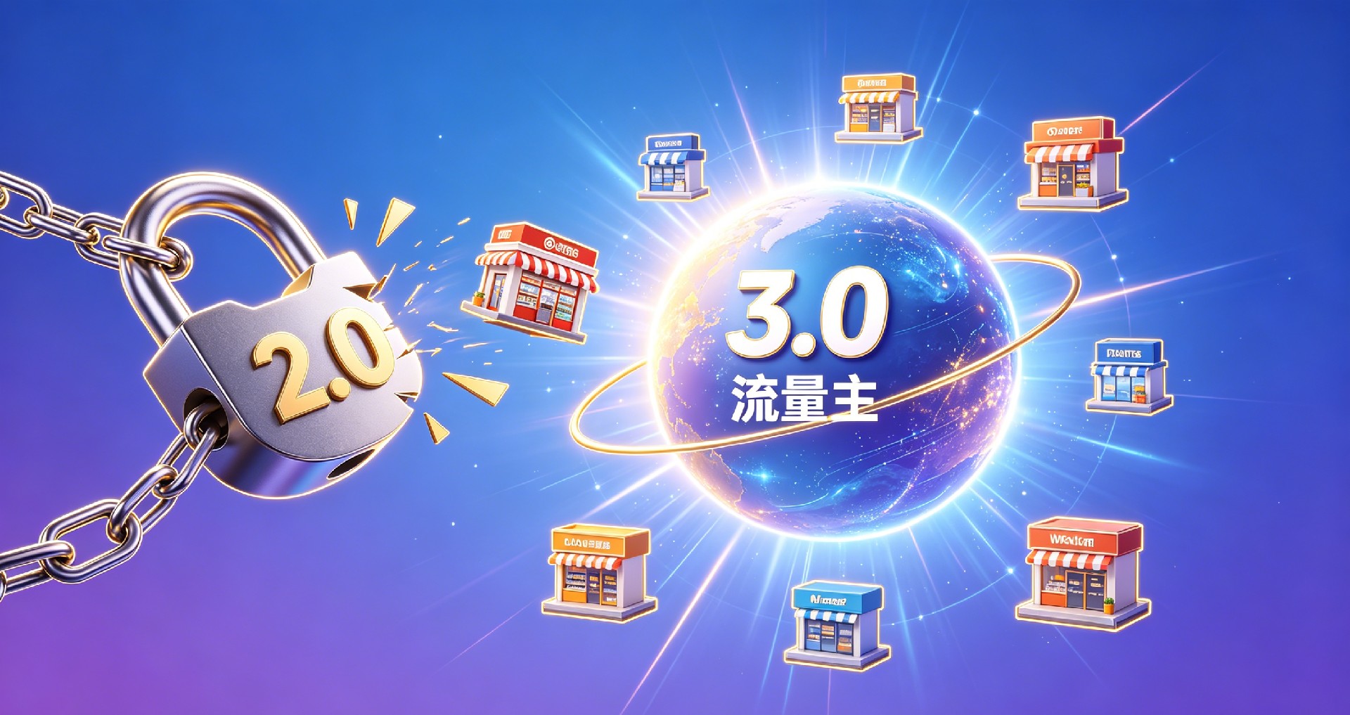 实体店私域流量 3.0 去中心化模式，从单一卖货升级为流量主，实现全域被动收益。