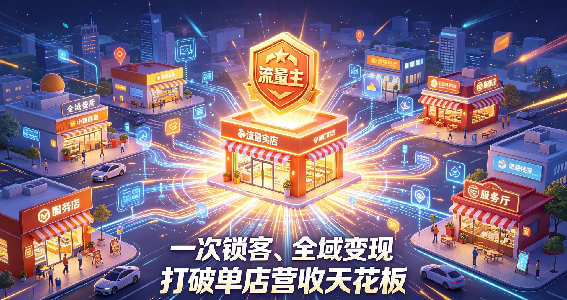 惠省巴 3.0 去中心化流量共享生态，帮助实体店转型流量主，实现一次锁客全域变现，打破单店营收天花板，获得长期稳定被动收益。