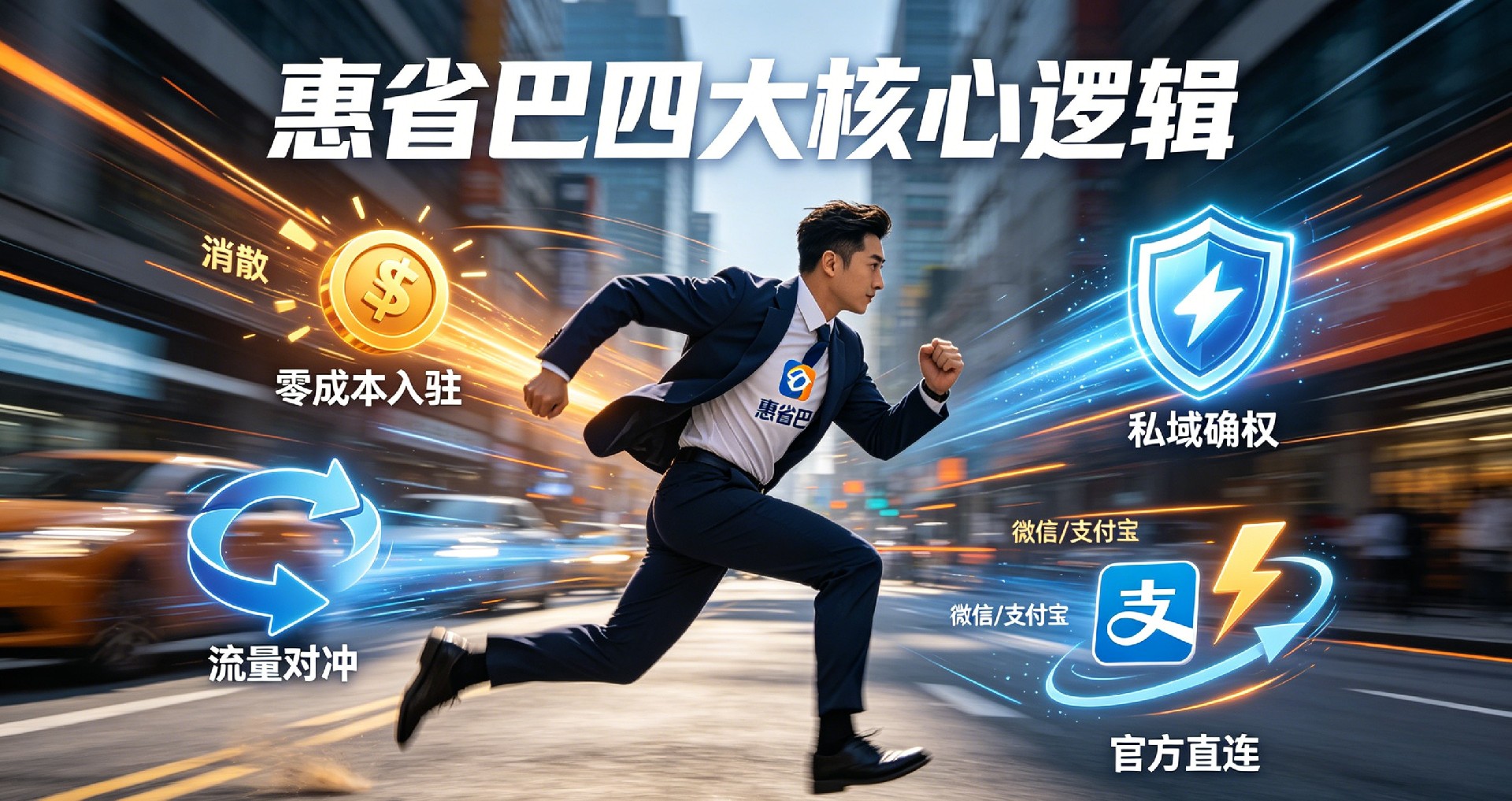  惠省巴、流量对冲机制、异业联盟、流量共享、双向导流、互利共赢